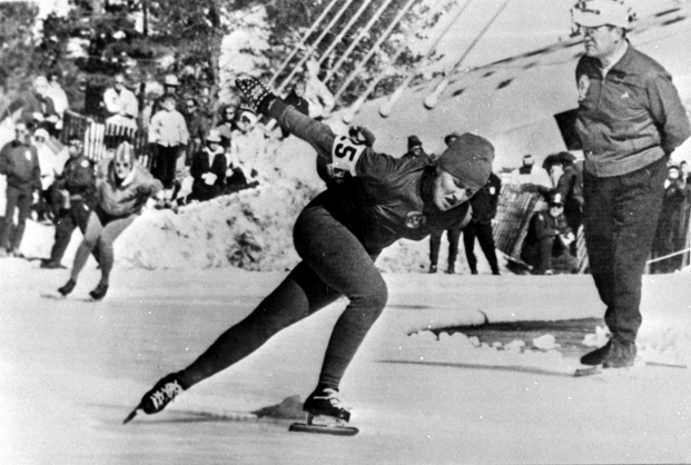 Л. Скобликова во время выступления на Олимпиаде. Скво-Вэлли, 23 февраля 1960 года. Фотохроника ТАСС